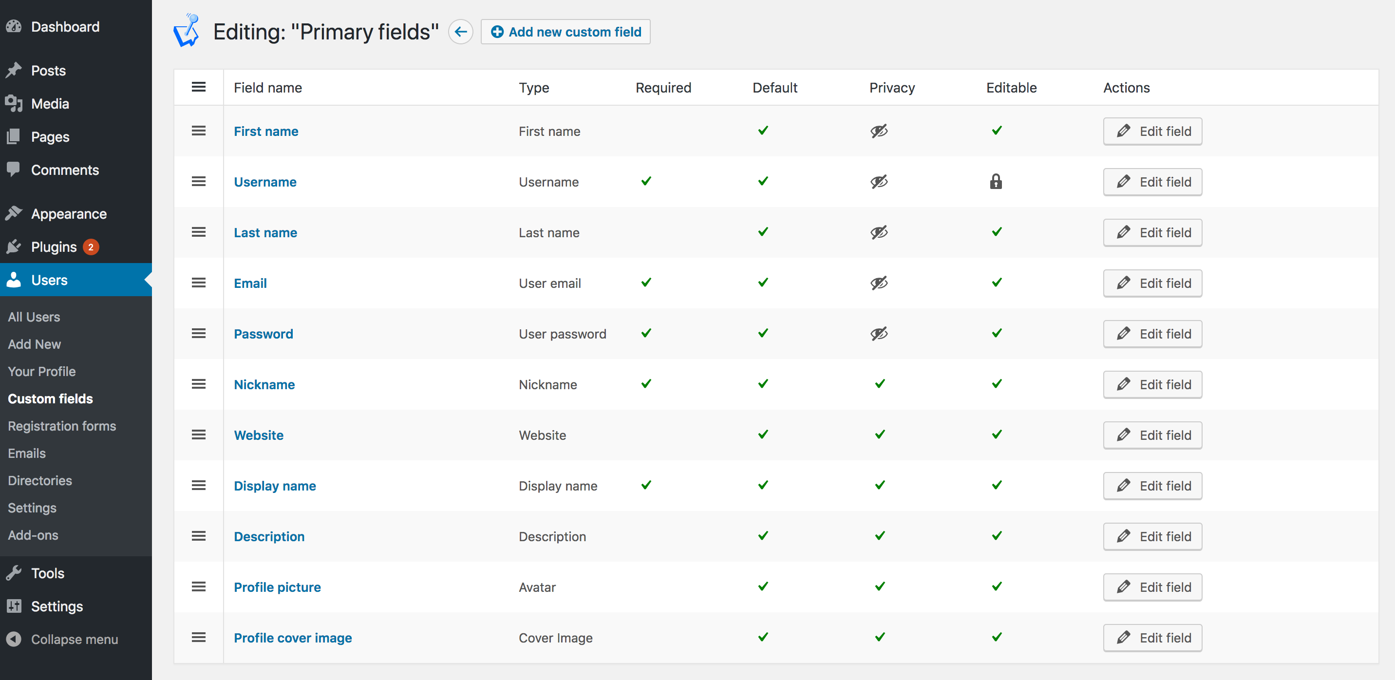 Create Custom Fields screenshot