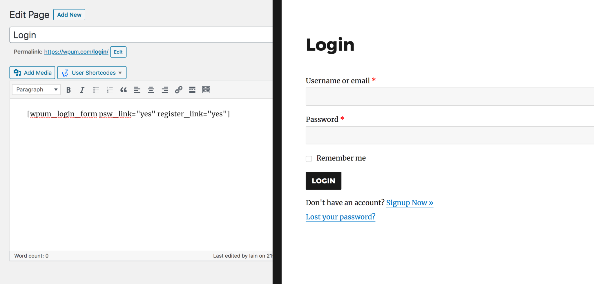 Custom Blocks for WP User Manager to use in the WordPress Block Editor