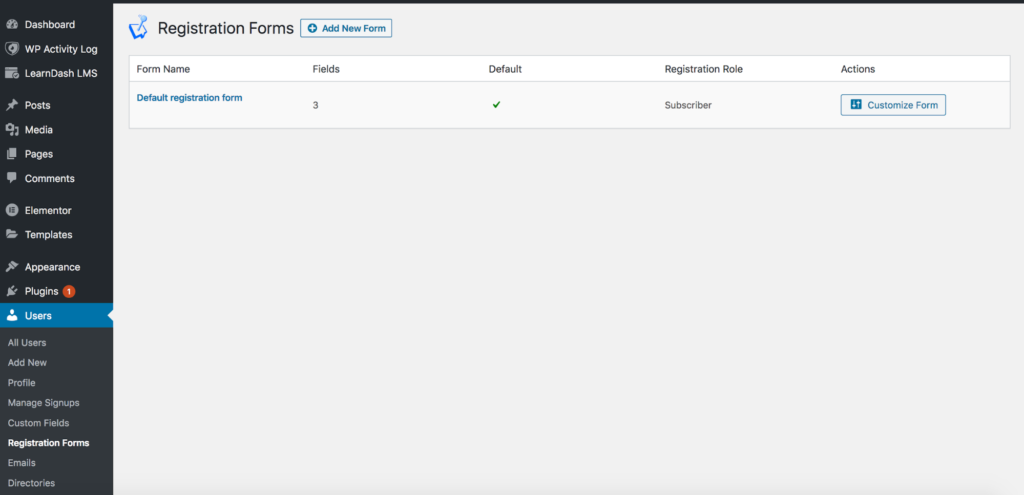 WordPress custom registration forms