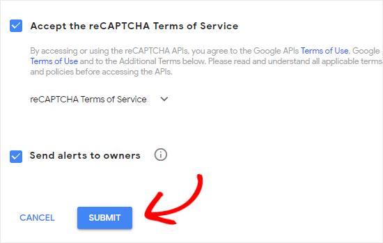 Google Recaptcha - Terms of Service