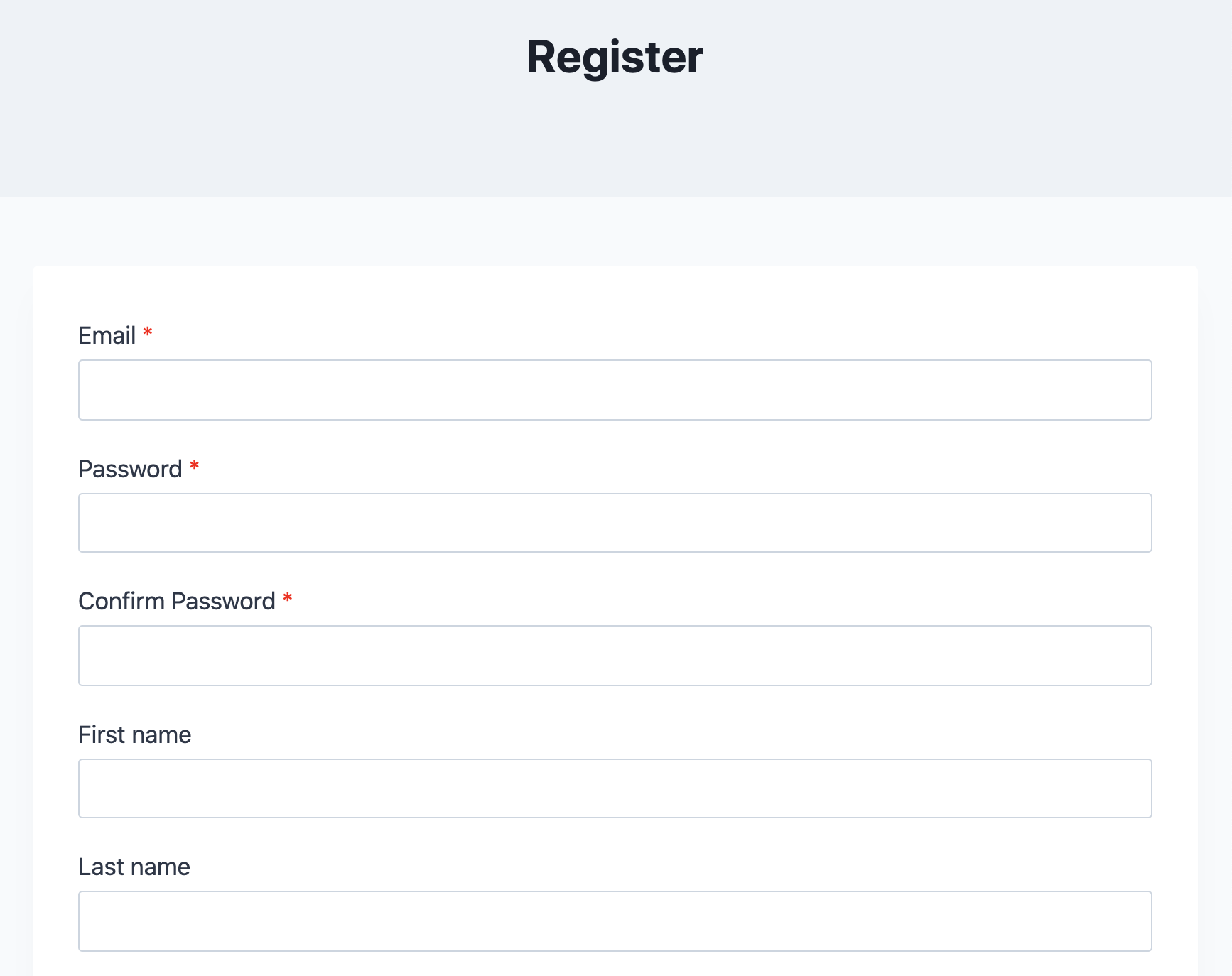 Password Confirmation screenshot