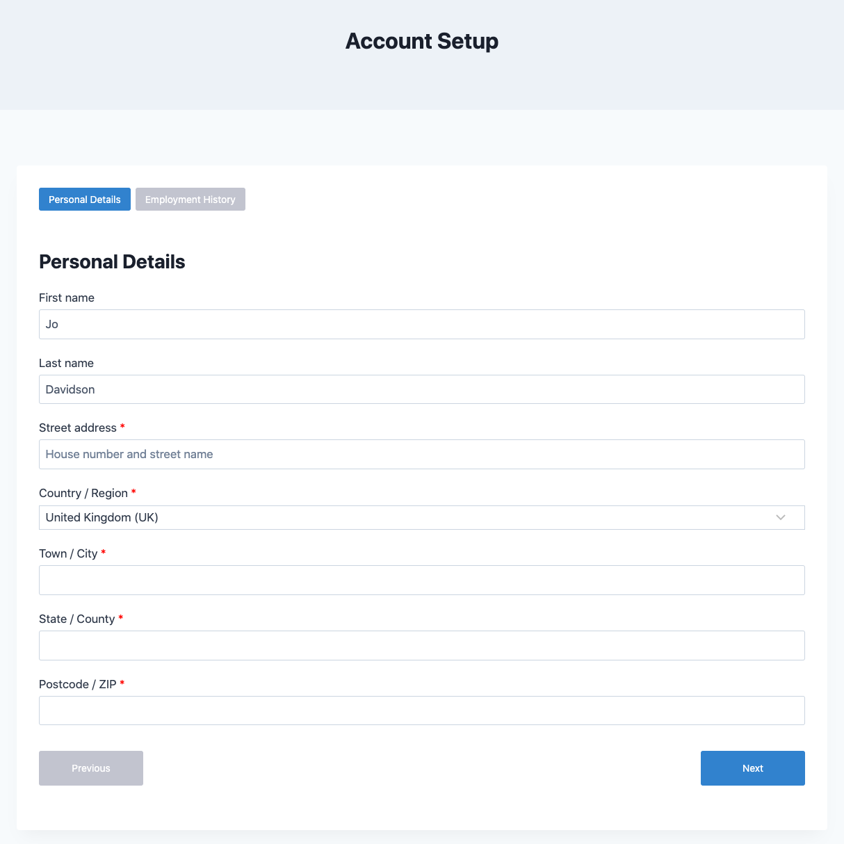 Create Forms to Collect Data After Registration screenshot