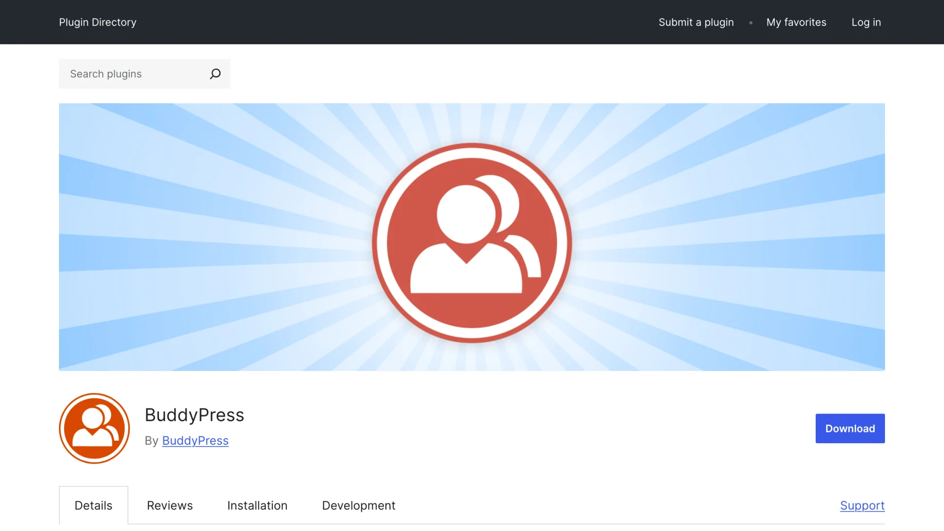 BuddyPress on the WordPress plugin directory