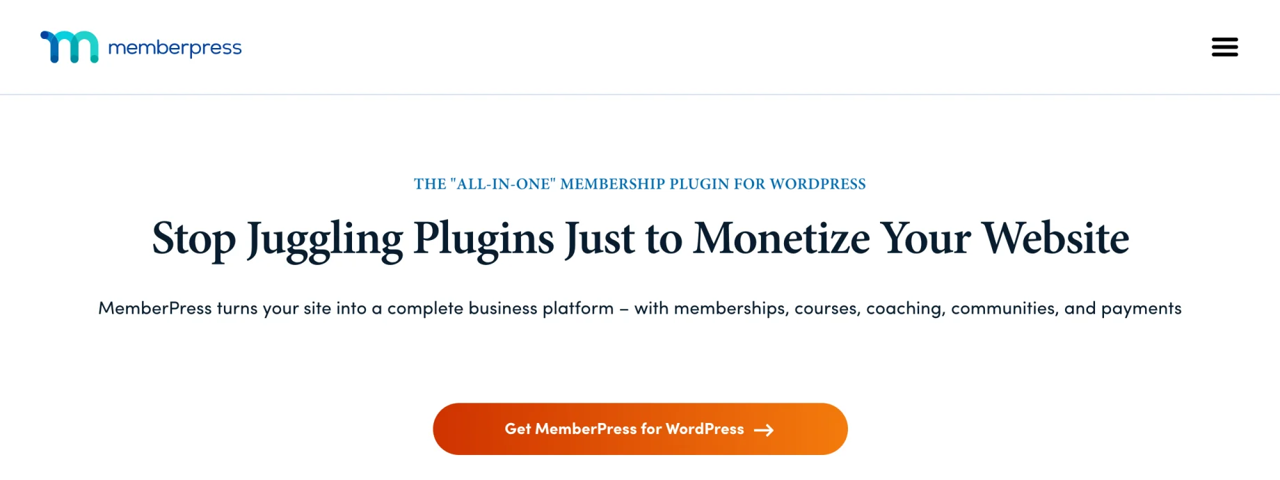 The MemberPress homepage