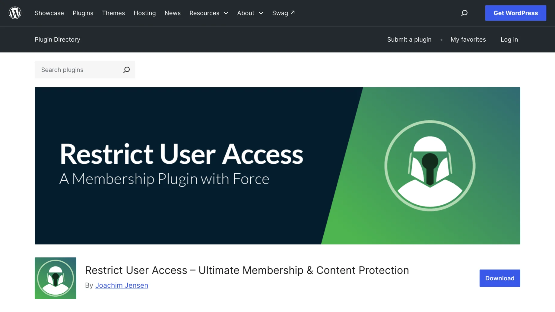 Restrict User Access on the WordPress plugin directory